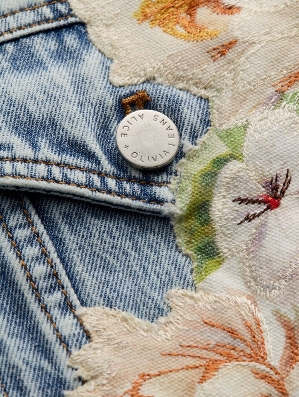 Alice + Olivia CHLOE EMBROIDERED DENIM JACKET - Picture 7 of 14